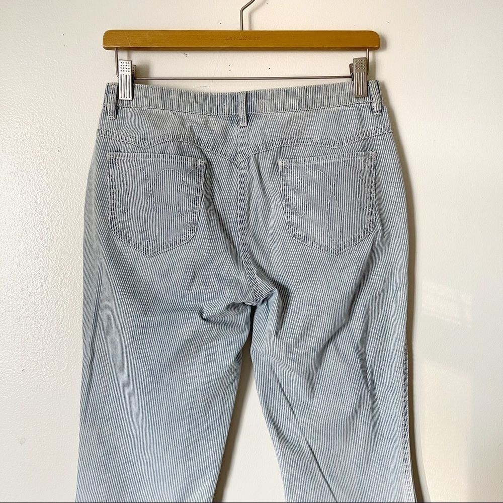 Ulla Johnson Pin Striped Flare ankle jeans size 2 preowned - Picture 5 of 8